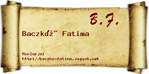 Baczkó Fatima névjegykártya